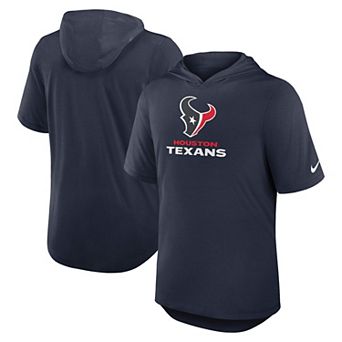 Men's Nike Navy Houston Texans Lockup Tri-Blend Hoodie T-Shirt