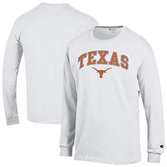 Men's Champion White Texas Longhorns Arch Over Logo Long Sleeve T-Shirt