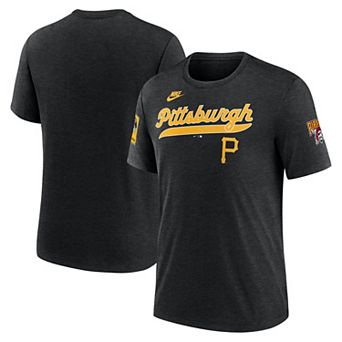 Men's Nike Heather Black Pittsburgh Pirates Cooperstown Collection Eras Tri-Blend T-Shirt