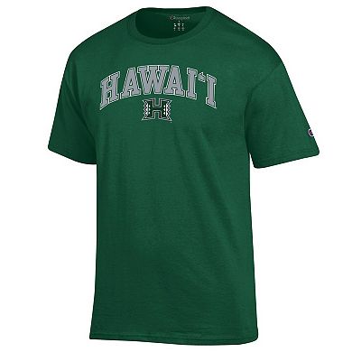 Men's Champion Green Hawaii Rainbow Warriors Arch Over Logo T-Shirt