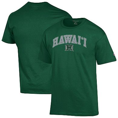 Men's Champion Green Hawaii Rainbow Warriors Arch Over Logo T-Shirt