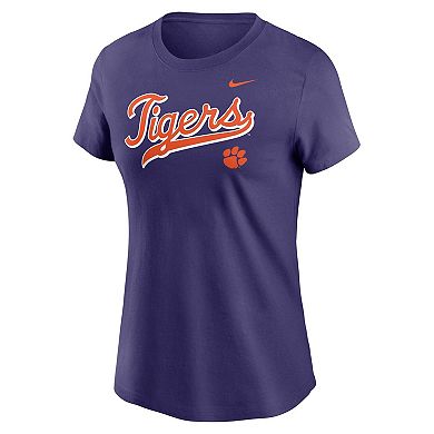 Women's Nike Purple Clemson Tigers Local Script T-Shirt