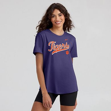 Women's Nike Purple Clemson Tigers Local Script T-Shirt