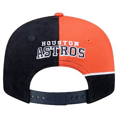Men's New Era Navy/Orange Houston Astros Retro Split Corduroy Snapback Hat