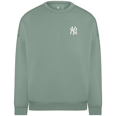 Women's Levelwear Sage Green New York Yankees Luxe Signature Tri-Blend Pullover Sweatshirt