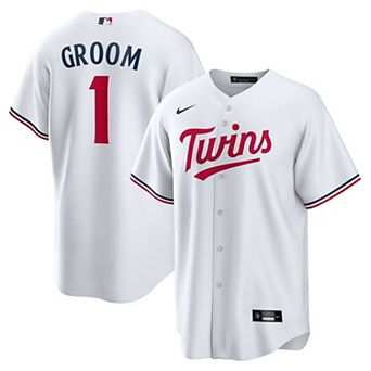 Men's Nike White Minnesota Twins #1 Groom Home Replica Jersey