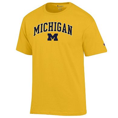 Men's�Champion Maize Michigan Wolverines Arch Over Logo T-Shirt