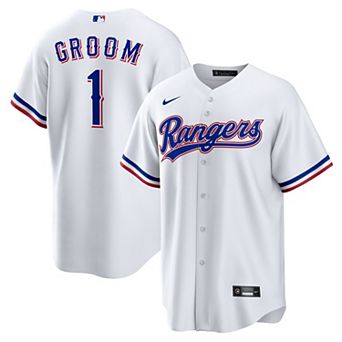 Men's Nike White Texas Rangers #1 Groom Home Replica Jersey