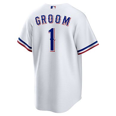 Men's Nike White Texas Rangers #1 Groom Home Replica Jersey