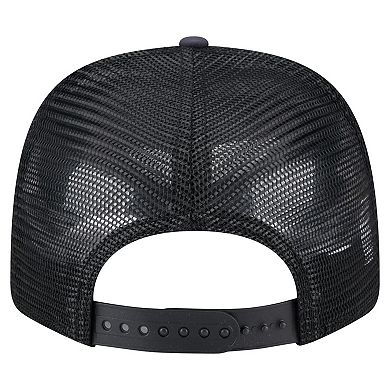 Men's New Era Black Los Angeles Angels Adventure Drinks Pattern 9SEVENTY Stretch-Snap Hat