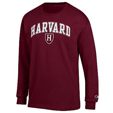 Men's Champion Crimson Harvard Crimson Arch Over Logo Long Sleeve T-Shirt