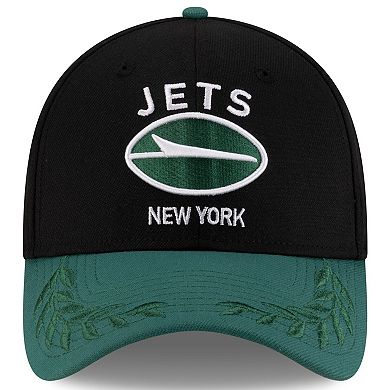 Men's New Era Black/Green New York Jets 2025 NFL Draft 39THIRTY Flex Hat