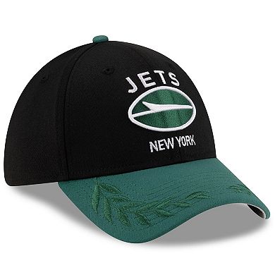 Men's New Era Black/Green New York Jets 2025 NFL Draft 39THIRTY Flex Hat