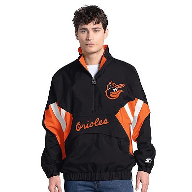 Men's�Starter Black Baltimore Orioles Cooperstown Chief Half-Zip Pullover