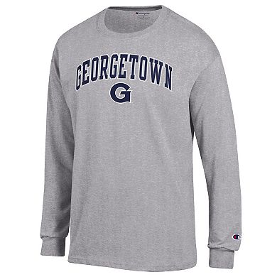 Men's�Champion Heather Gray Georgetown Hoyas Arch Over Logo Long Sleeve T-Shirt