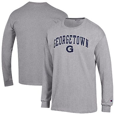 Men's�Champion Heather Gray Georgetown Hoyas Arch Over Logo Long Sleeve T-Shirt