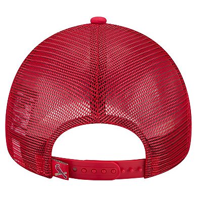 Men's New Era White St. Louis Cardinals Distressed 9FORTY A-Frame Adjustable Trucker Hat