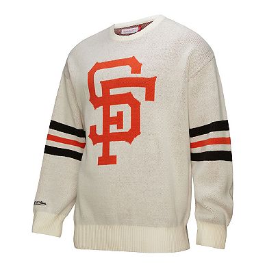 Men's Mitchell & Ness Cream San Francisco Giants Retro Pullover Sweater