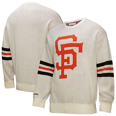 Men's Mitchell & Ness Cream San Francisco Giants Retro Pullover Sweater