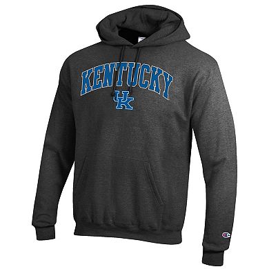 Men's Champion Heather Charcoal Kentucky Wildcats Arch Over Logo Pullover Hoodie
