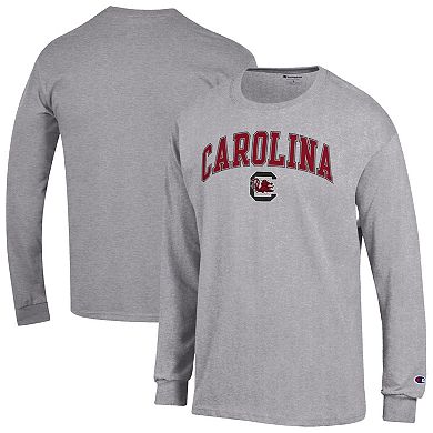 Men's Champion Heather Gray South Carolina Gamecocks Arch Over Logo Long Sleeve T-Shirt