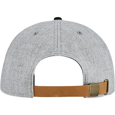 Men's Fanatics Heather Gray/Black Los Angeles Kings Elements Flat Brim Leather Strapback Hat