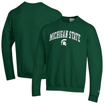 Men's Champion Green Michigan State Spartans Arch Over Logo Pullover Sweatshirt