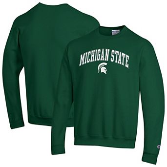 Men's Champion Green Michigan State Spartans Arch Over Logo Pullover Sweatshirt