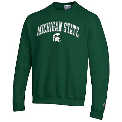 Men's Champion Green Michigan State Spartans Arch Over Logo Pullover Sweatshirt