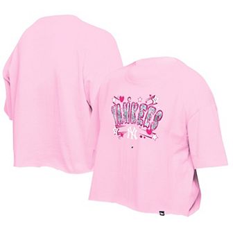 Girls Youth New Era Light Pink New York Yankees Flip Sequin Team T-Shirt