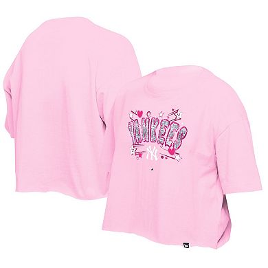 Girls Youth New Era Light Pink New York Yankees Flip Sequin Team T-Shirt