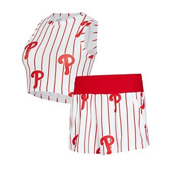 Women's Concepts Sport White Philadelphia Phillies Pinstripe Record Tank & Short Set