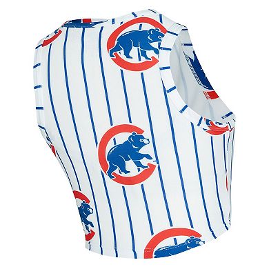 Women's Concepts Sport White Chicago Cubs Pinstripe Record Tank & Short Set