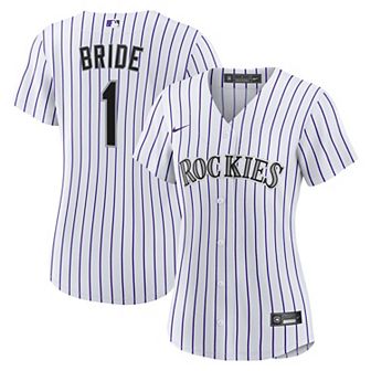 Women's Nike White Colorado Rockies #1 Bride Home Replica Jersey