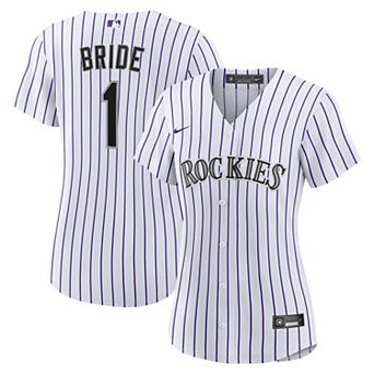 Women's Nike White Colorado Rockies #1 Bride Home Replica Jersey
