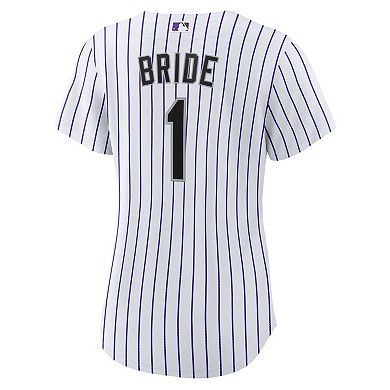 Women's Nike White Colorado Rockies #1 Bride Home Replica Jersey
