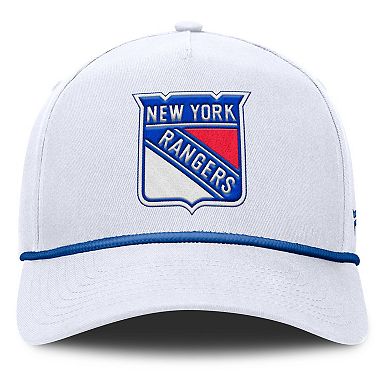 Men's Fanatics White New York Rangers Rope A-Frame Adjustable Hat