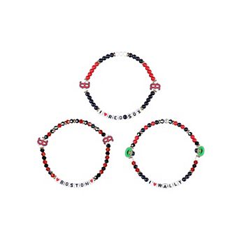 FOCO Boston Red Sox 3-Pack Friendship Bracelet Set