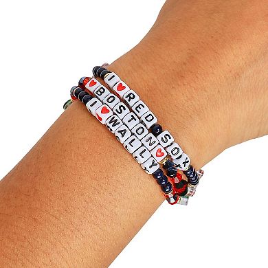 FOCO Boston Red Sox 3-Pack Friendship Bracelet Set