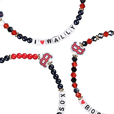 FOCO Boston Red Sox 3-Pack Friendship Bracelet Set