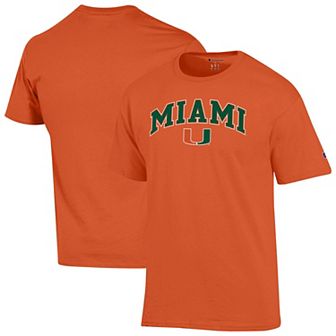 Men's Champion Orange Miami Hurricanes Arched Logo T-Shirt
