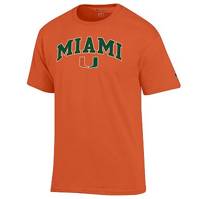 Men's Champion Orange Miami Hurricanes Arched Logo T-Shirt