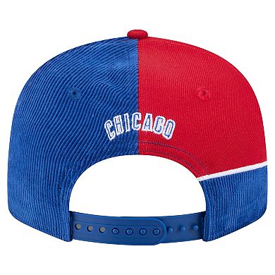 Men's New Era Royal/Red Chicago Cubs Retro Split Corduroy Snapback Hat