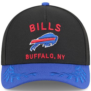 Men's New Era Black/Royal Buffalo Bills 2025 NFL Draft 9FORTY A-Frame M-Crown Adjustable Hat