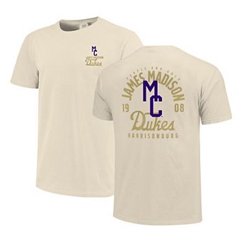 Men's Cream James Madison Dukes Comfort Colors Mascot Overlay T-Shirt