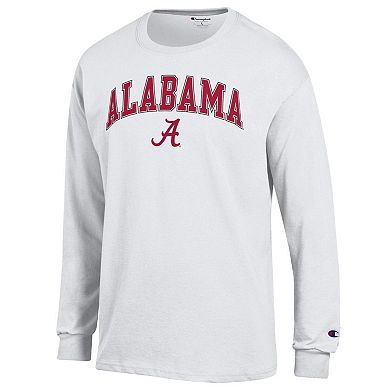 Men's�Champion White Alabama Crimson Tide Arch Over Logo Long Sleeve T-Shirt