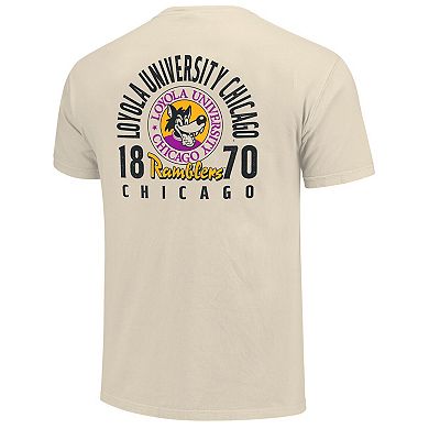 Men's Cream Loyola Chicago Ramblers Comfort Colors Mascot Overlay T-Shirt