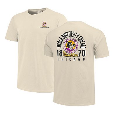 Men's Cream Loyola Chicago Ramblers Comfort Colors Mascot Overlay T-Shirt