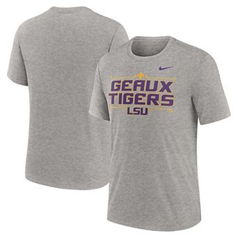 Men's Nike Heather Gray LSU Tigers Campus Local Tri-Blend T-Shirt