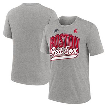 Men's Nike Heather Gray Boston Red Sox Cooperstown Collection Retro Tri-Blend T-Shirt